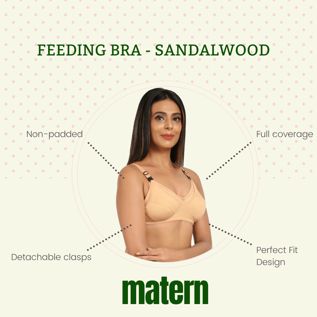 Best Maternity Bra - Full Coverage - Non Padded - Cotton Blend - Sandalwood  Colour